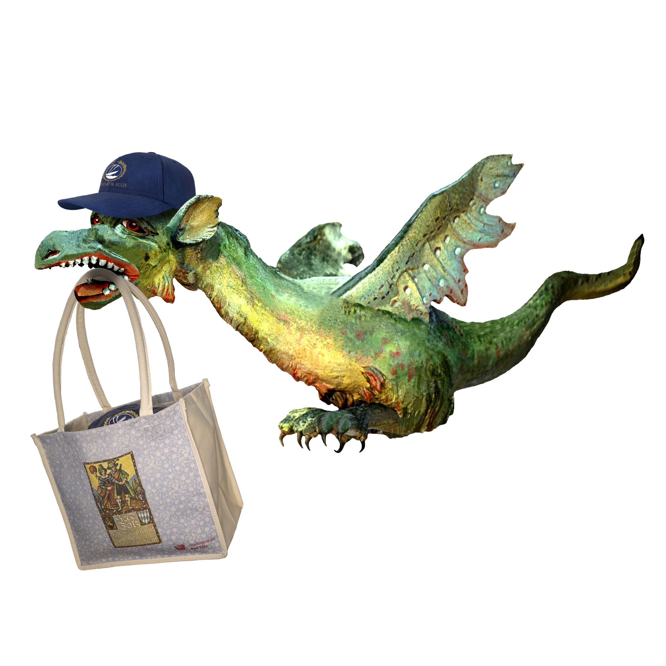 Drache mit Einkauskorb Drache mit Einkaufskorb